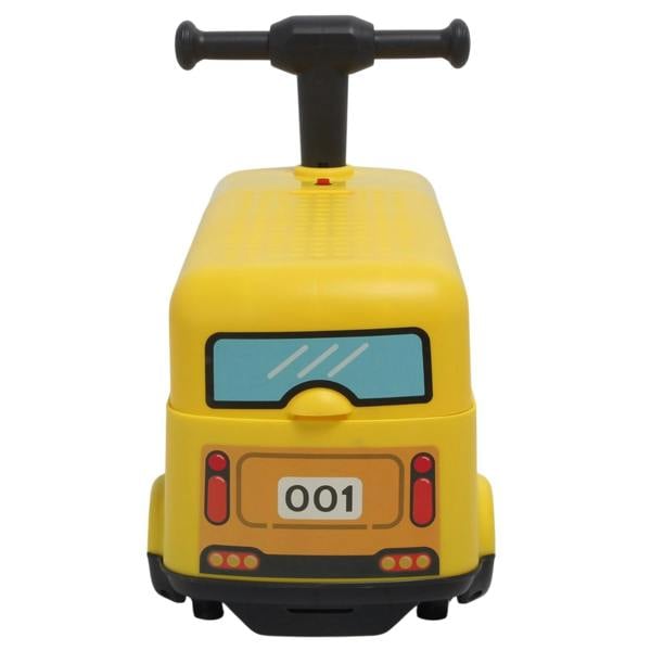 Rexco Toddler Ride On Yellow School Bus Kids Push Along Walker Car Toy Toddler Vehicle