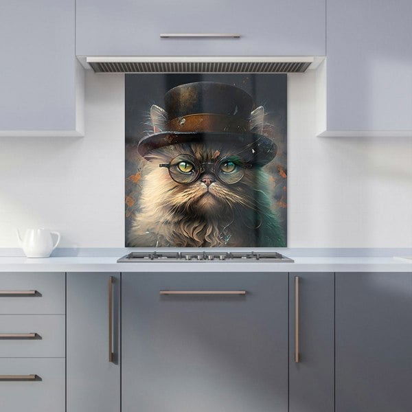 Warren Reed - Designer Persian Cat With Glasses Splashart Kitchen Splashback