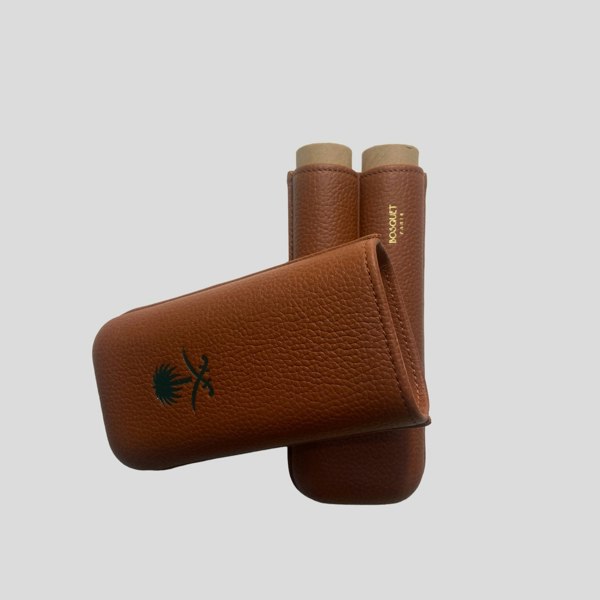 Bosquet Paris Leather Cigar Case for 2 - KSA - Beige