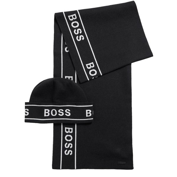Hugo Boss Ulfino Hat And Scarf Set - Black