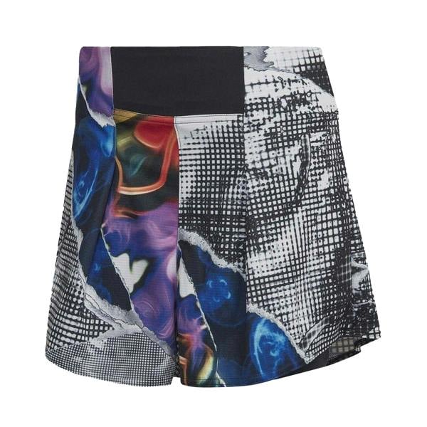 Adidas Womens/Ladies All-Over Print Running Shorts - Black Print - 