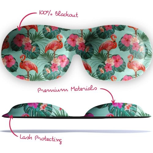 SMUG Contoured 3D Blackout Sleep Mask - Flamingo Print