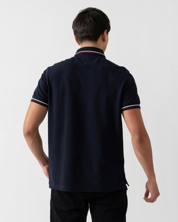 Tommy Hilfiger Tipped Mens Slim Fit Polo - Desert Sky