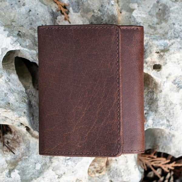 wombat Colombian Leather Wallet - Small Trifold front view