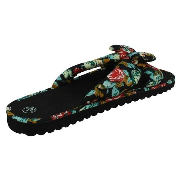 Spot On Ladies Spot On Flower Design Mules Floral Mule F00425