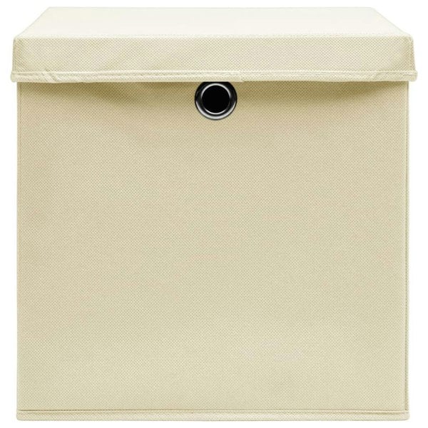 Berkfield Storage Boxes with Covers 4 pcs 28x28x28 cm Cream