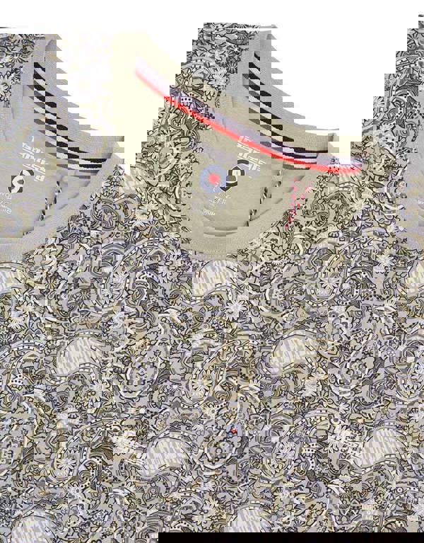 Lambretta Mens All Over Paisley Branded Retro Casual T-Shirt