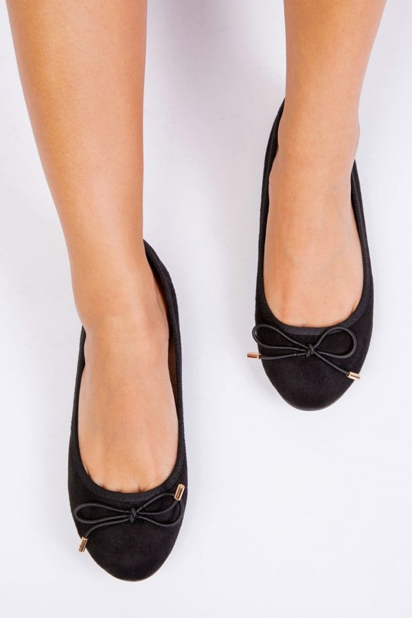 Where's That From Bexley Slip on Flat Pumps in Black Suede