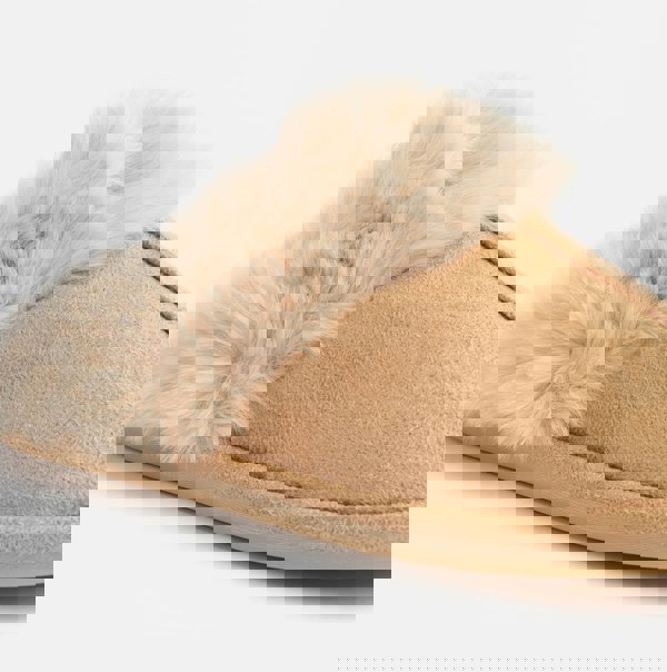 Jo & Joe SCARLETT Womens Faux Fur Mule Slippers Caramel