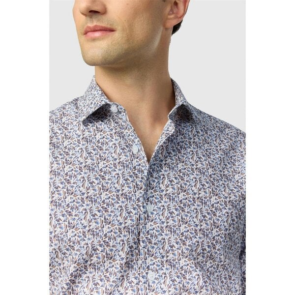 Alexandre Silver Alexandre Tailored Blue Thyme Floral Printed Shirt