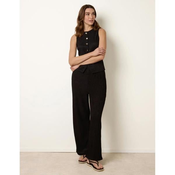 Blue Vanilla Crew Neck Button Through Vest