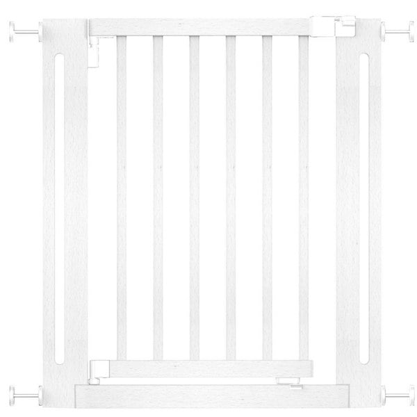 Safetots Wooden Elegance Gate, White, 71cm - 79cm, Pressure Fit Safety Gate, Baby Gate for Stairs and Doors, Easy Installation