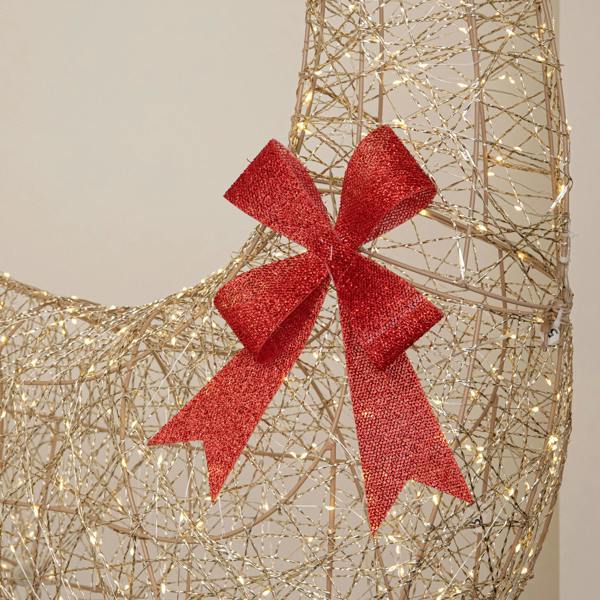 Samuel Alexander 2m Light up Gold Twist Standing Christmas Stag 1000 Warm White LEDs