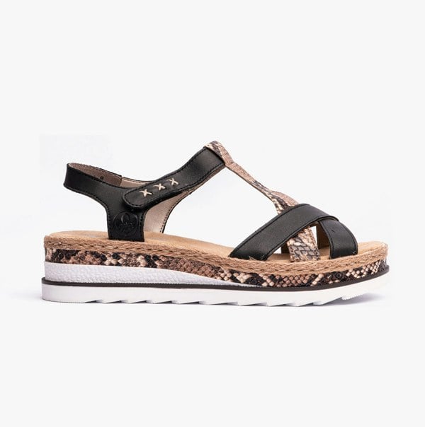 Rieker V7919-00 Womens Sandals - Black
