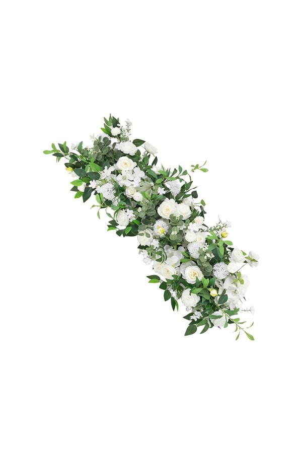 Living and Home 100 x 35cm Artificial Peony Rose Silk Flower Row for Wedding Aisle Decor