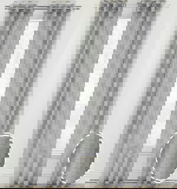 Tyrone Textiles Crete Linen Look Sheer Voile Panel Pair with Eyelet Header - Ideal for Living Rooms & Bedrooms