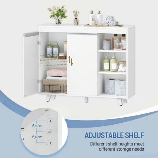 Havendro Storage Cabinet Footwear Rack Organiser with 2 Closed Area and 3 Open Shelves