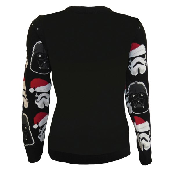 Star Wars Unisex Adult Vader And Trooper Face Knitted Christmas Sweatshirt - Black/White/Red