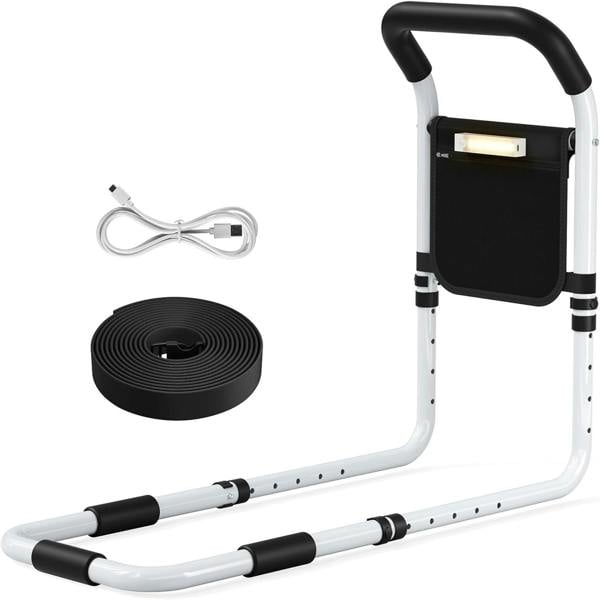 Gr8 Home Bed Rail for Elderly Adults Adjustable Safety Handle with LED Light Support Assist Grab Bar