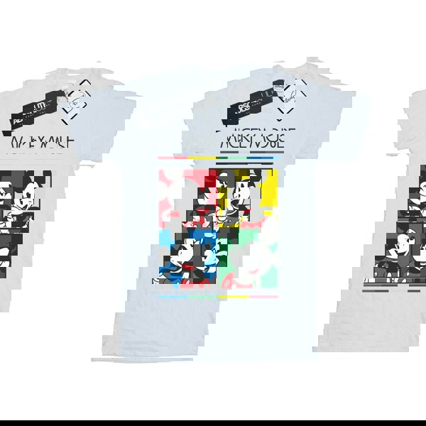 Disney Mens Mickey Mouse Square Colour T-Shirt - White