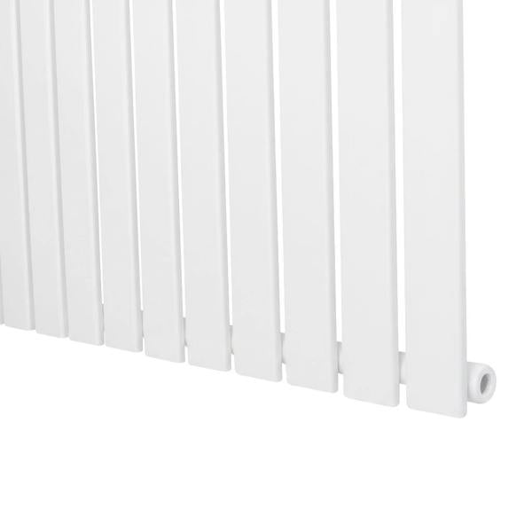 Flat single column radiator in sleek white finish, measuring 600 x 700mm, featuring smooth vertical panels for modern decor