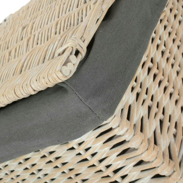 White Wash Finish Storage Basket
