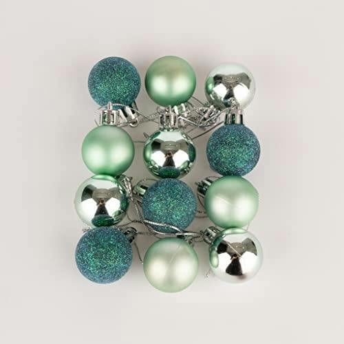 30mm Shatterproof Turquoise Christmas Baubles – Pack Sizes Available with Glitter, Matte and Shiny Finishes image 4