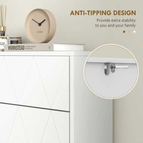 Wyld Haus Molari Doha Wooden White Narrow Shoe Cabinet With 2 Flip Drawers