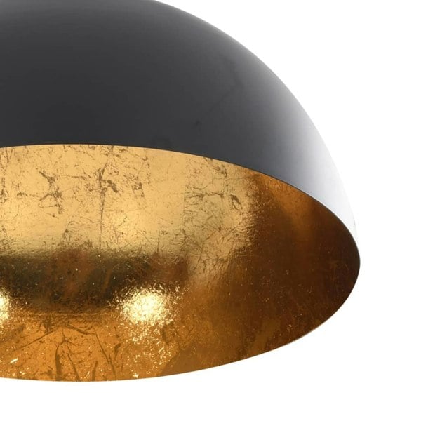 Berkfield Ceiling Lamps 2 pcs Black and Gold Semi-spherical E27