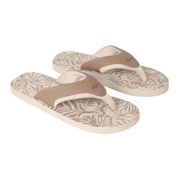 Animal Mens Jekyl Leaves Flip Flops - Beige - 