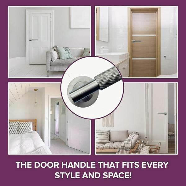 EDH Door Hardware Satin Nickel Knurled Door Handles on Round Rose – Modern Internal Lever Handle