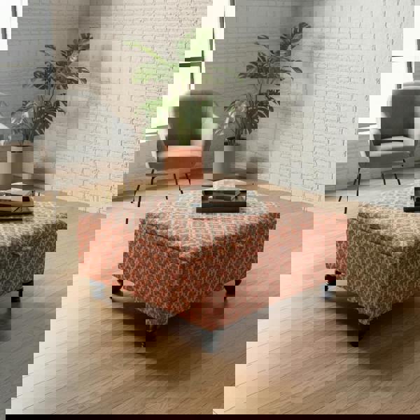 High-quality upholstered coffee table with padded top and storage