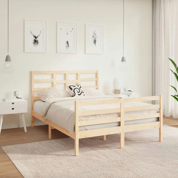 Berkfield Bed Frame Solid Wood 120x190 cm Small Double