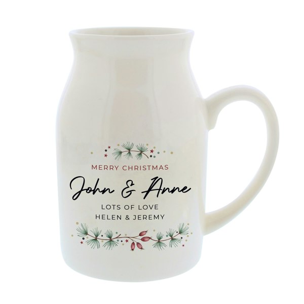 Personalised Memento Company Personalised Christmas Flower Jug