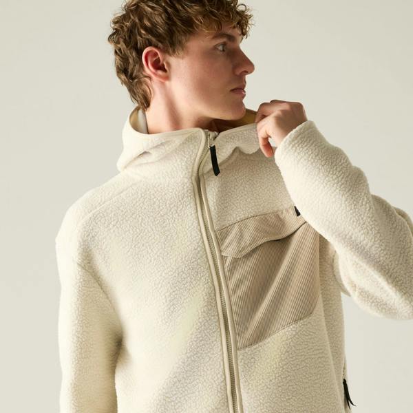 Dare 2B Mens Firn Borg Hooded Fleece Jacket - Almond Milk - 