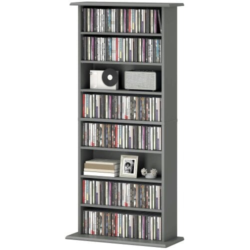 Wyld Haus Wood Grey CD Storage Unit With 360 Disc Capacity