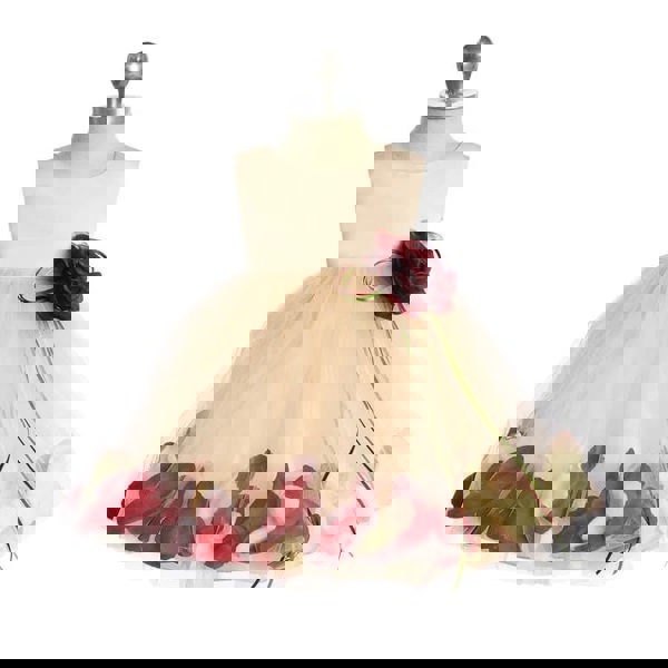 Kenza Dress in Blush with burgundy petals