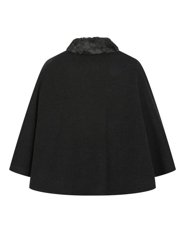 Myles Anthony Wool & Silk Cape With Faux Fur Collar