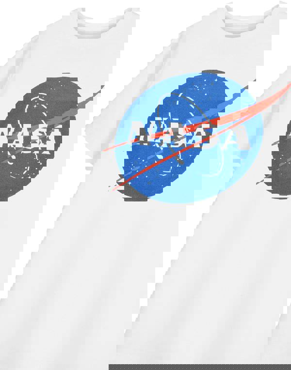 NASA Unisex Kids White Classic Logo Short Sleeved T-Shirt