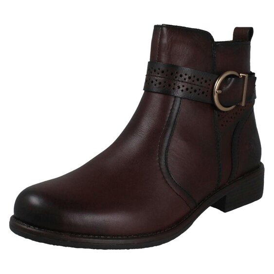 Remonte Ladies Remonte Zip Up Ankle Boots D0F81-00 - Brown - Standard