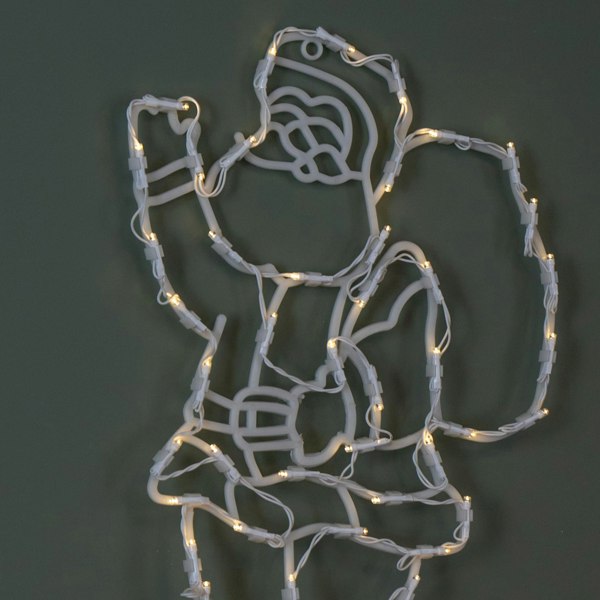 Samuel Alexander 44cm Battery Powered Light up Hanging Christmas Santa with Warm White Multi-Action LEDs