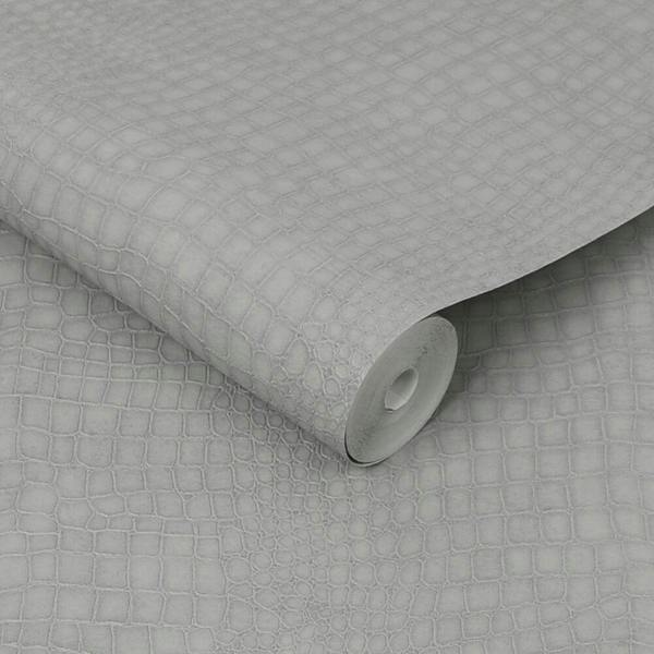 Superfresco Easy Crocodile Skin Effect Wallpaper - Grey - 10m