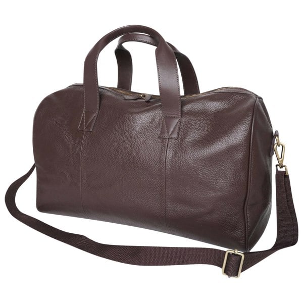 Barneys Originals Brown Real Leather Holdall Bag