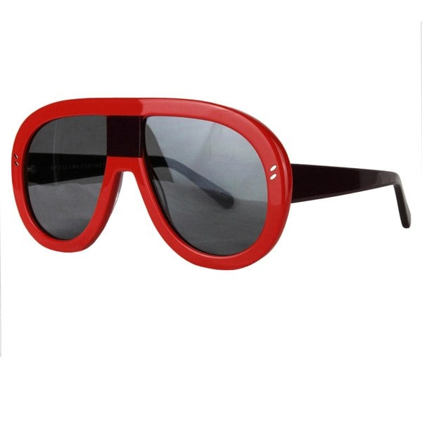 Stella McCartney oversize aviator sunglasses in a red and claret bio-acetate frame