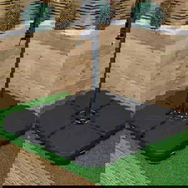 Samuel Alexander 3m Cantilever Banana Garden Parasol in Blue with Crank Handle and Parasol Base Weights Included