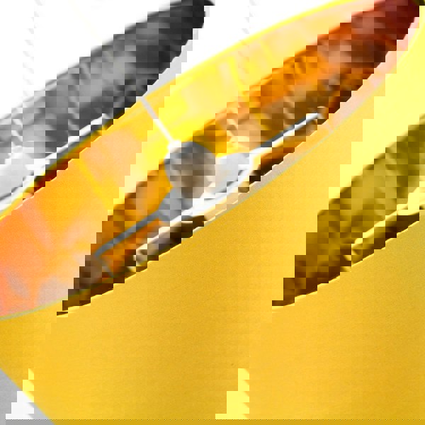 Contemporary Ochre Cotton 14" Table/Pendant Lamp Shade with Shiny Gold Inner Image 4