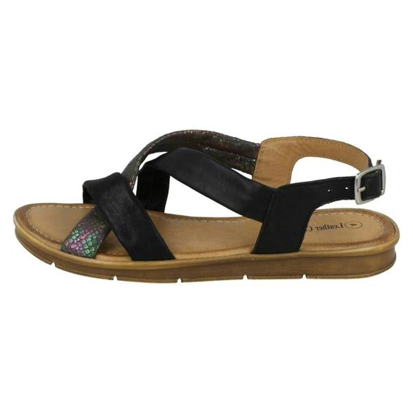 Leather Collection Ladies Leather Collection Flat Slingback Sandals