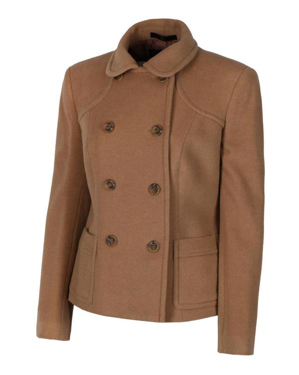 Myles Anthony Toffee Reefer Style Wool & Cashmere Jacket