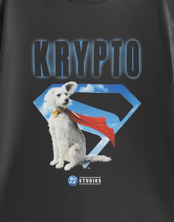 DC Comics Mens Grey Krypto Short Sleeved T-Shirt