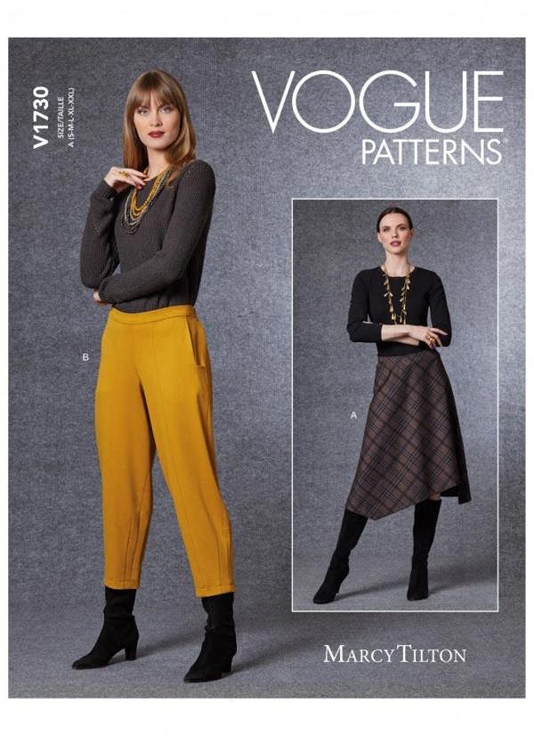 Vogue Sewing Pattern 1730, Skirts, Trousers for Women, F5 (16-18-20-22-24) - Intermediate
